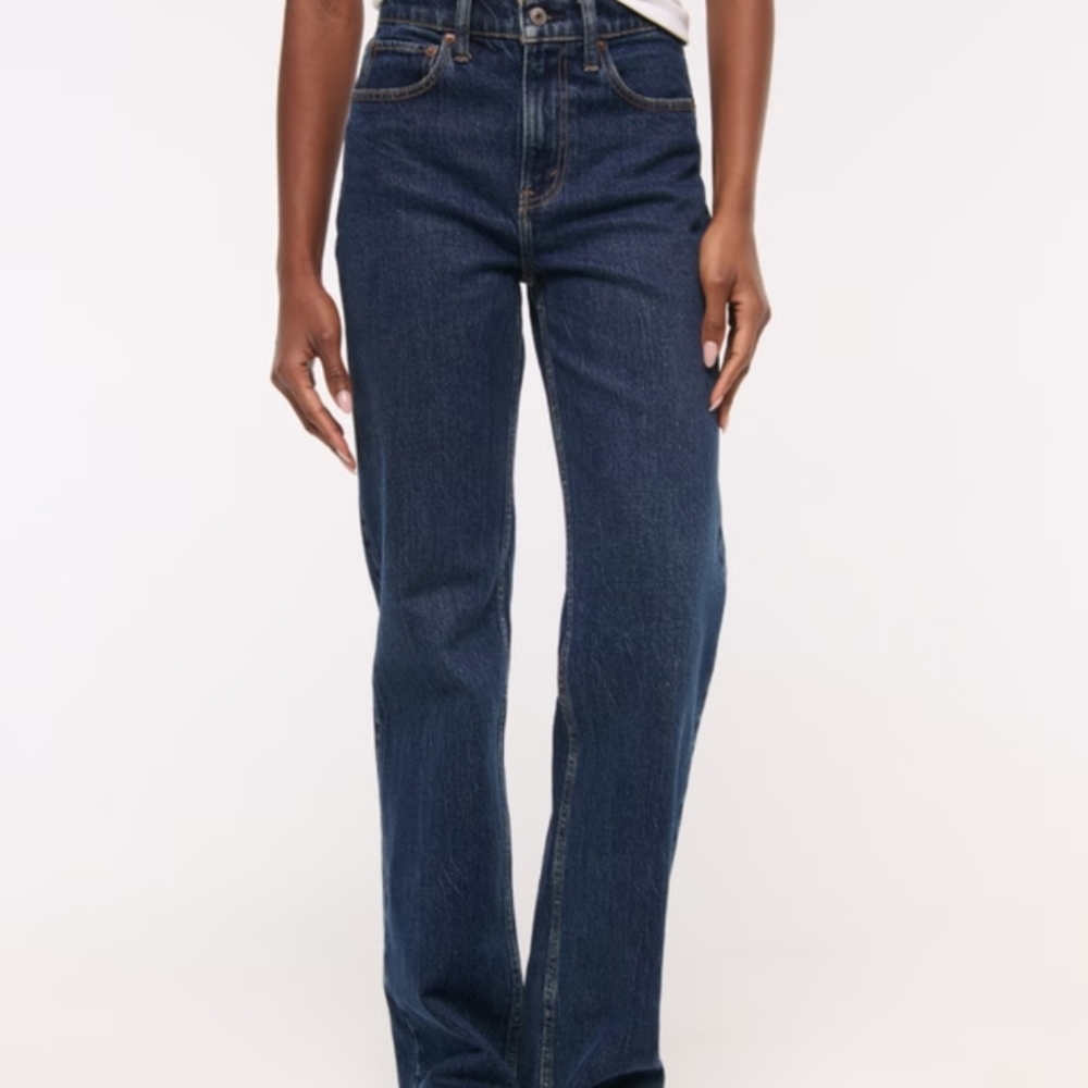 Abercrombie & Fitch Dark Indigo Straight Leg Jeans